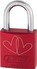 Vorhangschloss Aluminium 72/40 rot LoveLock 3 Vorderansicht